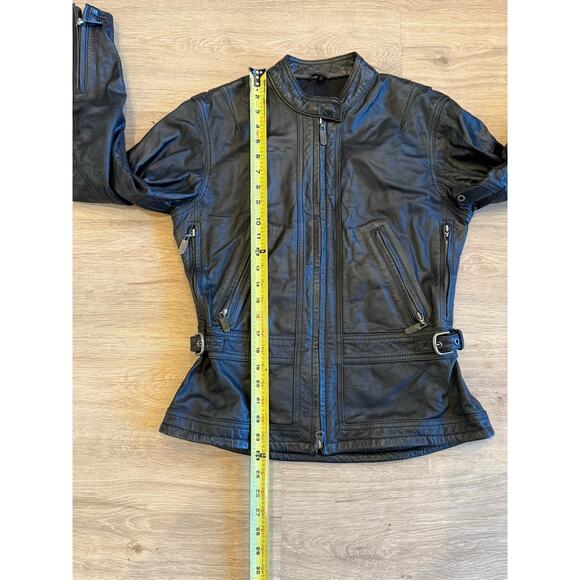 Harley Davidson Women’s Black Leather Motorcycle Jacket Small Genuine Leather - Picture 9 of 11
